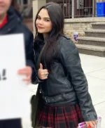Ariana Greenblatt Fear Street Prom Queen 2025 Black Leather Jacket
