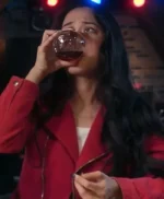 Ayaka One Night in Tokyo Red Suede Leather Jacket
