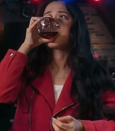Ayaka One Night in Tokyo Red Suede Leather Jacket