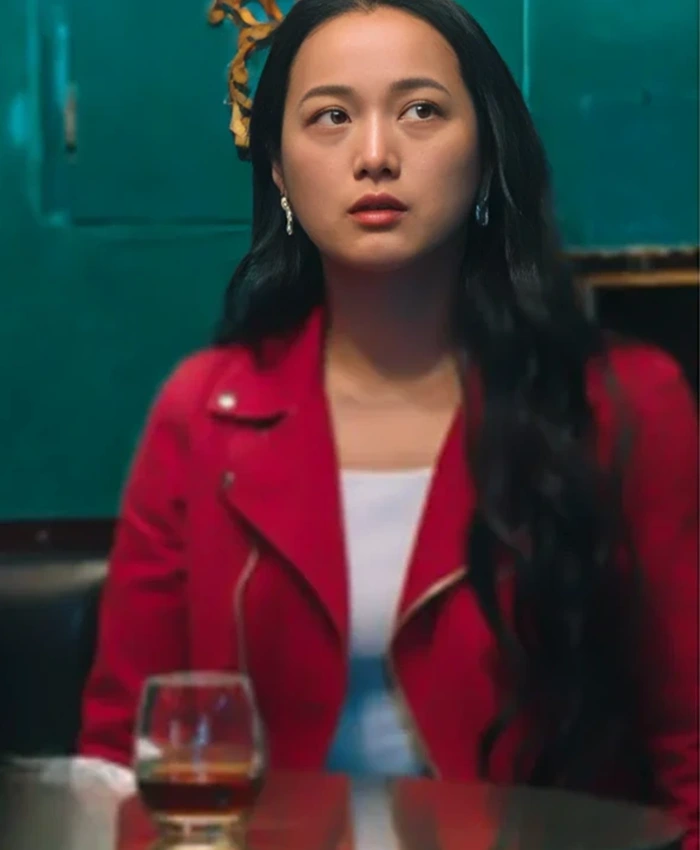 Ayaka One Night in Tokyo Red Suede Leather Jacket Ayaka One Night in Tokyo Red Suede Leather Jacket