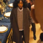 Ayo Edebiri Opus Brown Wool Coat