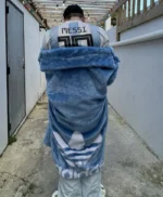 Bad Bunny Blue Shearling Coat