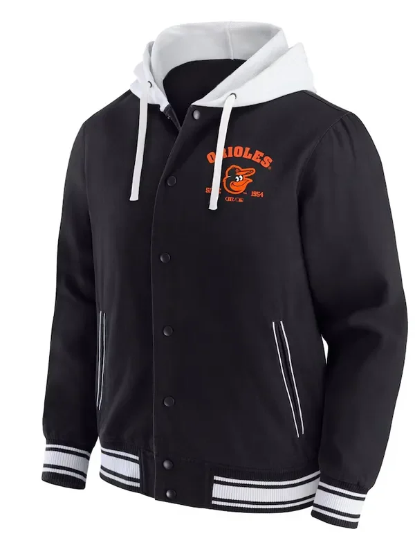 Baltimore Orioles Black Cotton Hooded Jacket