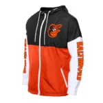 Baltimore Orioles Color Block Orange-Black Hoodie Windbreaker