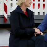 Holiday Mismatch Beth Broderick Blue Wool Coat