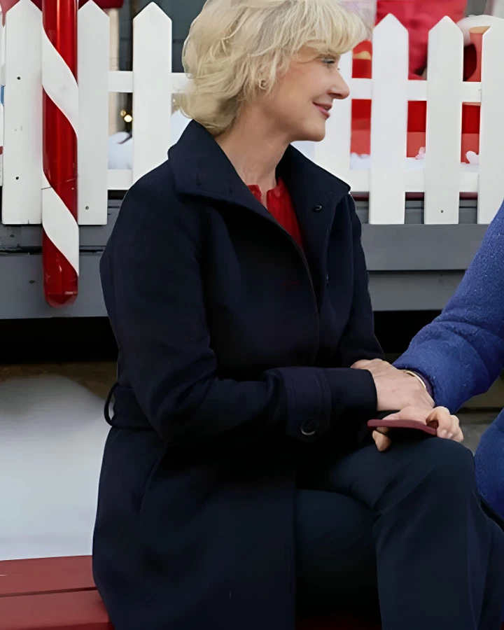 Holiday Mismatch Beth Broderick Blue Wool Coat Holiday Mismatch Beth Broderick Blue Wool Coat