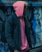 Bill Skarsgård Locked Blue Bomber Jacket
