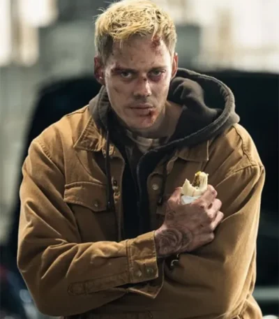 Bill Skarsgard Locked Brown Jacket