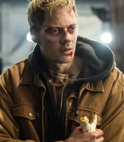 Bill Skarsgard Locked Brown Jacket