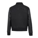 Atlanta Hawks Triple Black Varsity Wool-Leather Jacket