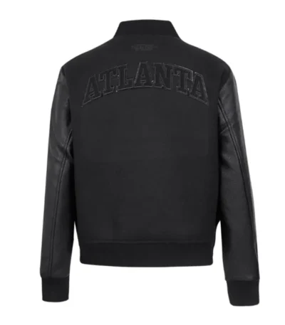 Atlanta Hawks Triple Black Varsity Wool-Leather Jacket