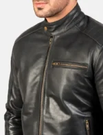 Black Cafe Racer Leather jacket