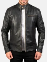 Black Cafe Racer Leather jacket