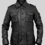 Men’s Black Leather Field Jacket