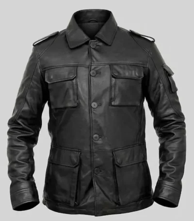 Men’s Black Leather Field Jacket