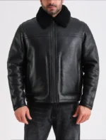 Black Shearling Aviator Jacket