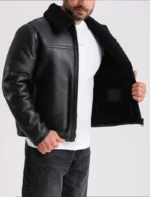 Black Shearling Aviator Jacket