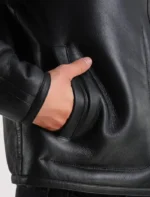 Black Shearling Aviator Jacket