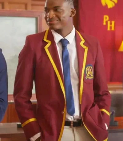 Blood & Water S03 Leroy Siyafa Maroon Coat
