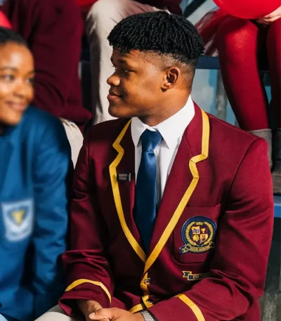 Blood & Water S03 Leroy Siyafa Maroon Coat