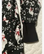 Boo Wooo Black Halloween Scrub Jacket