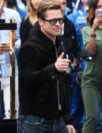 Brad Pitt F1 Black Suede Jacket