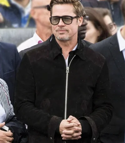 Brad Pitt F1 Black Suede Jacket