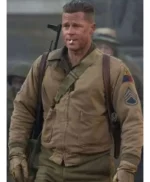 Brad Pitt Fury Cotton Jacket