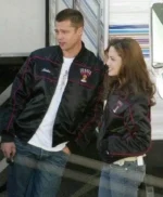 Brad Pitt and Angelina Jolie Black Bomber Jacket