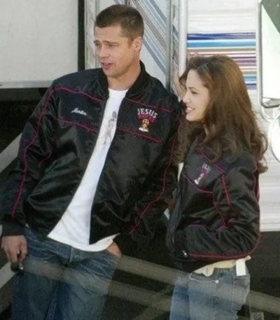 Brad Pitt and Angelina Jolie Black Bomber Jacket