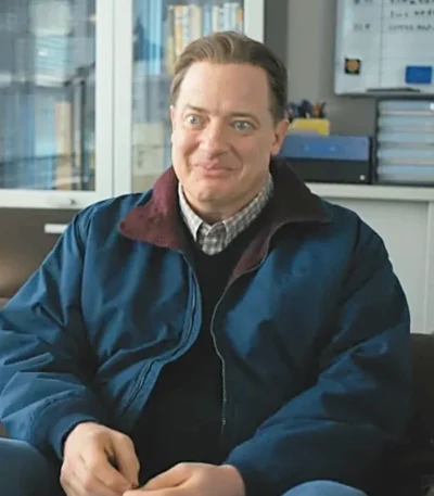 Brendan Fraser Rental Family Blue Bomber Jacket
