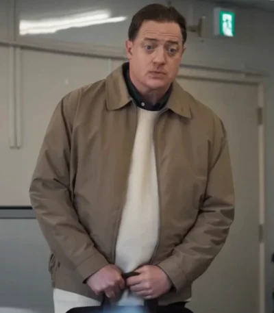 Brendan Fraser Rental Family Brown Cotton Jacket