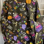Bubble into the Trouble Halloween Scrub Jacket