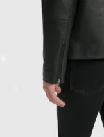 Classic Black Cafe Racer Motorcycle Leather Jacket