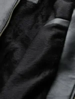 Classic Black and White Striped Leather Racer Jacket