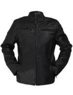 Classic Cut Black Leather Motorcycle Jacket