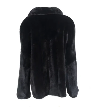 Mens Classic Cut Black Mink Fur Winter Coat