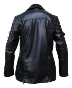 Steampunk Gothic Black Leather Jacket Coat
