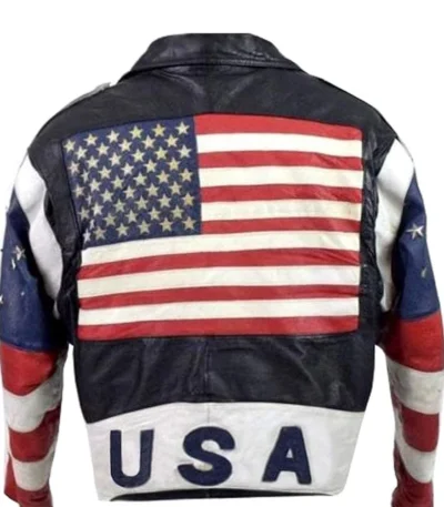 USA Brando Vintage 80s Stars Studded Bomber Jacket