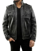 Vintage Black Leather Rider Jacket