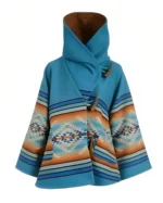 Yellowstone Beth Dutton Blue Hooded Wool Coat