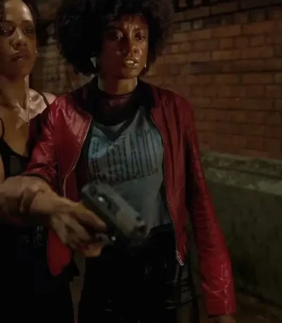 State of Fear Camilla Damião Red Leather Jacket