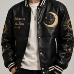 Celestial Moonchild Varsity Leather Jacket