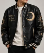 Celestial Moonchild Varsity Leather Jacket