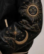 Celestial Moonchild Varsity Leather Jacket