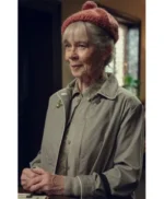 Celia Imrie The Thursday Murder Club Grey Jacket