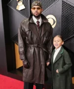 Chris Brown 68th GRAMMY Awards Leather Coat