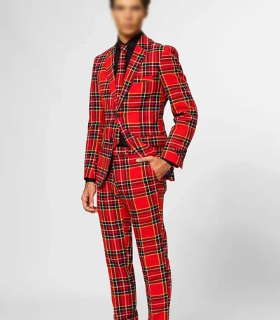 Christmas Plaid Suit Jacket