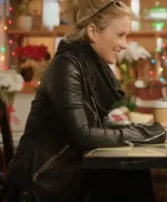 Christmas in Mistletoe Kabby Borders Leather Jacket