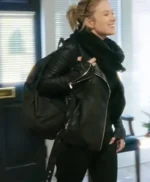 Christmas in Mistletoe Kabby Borders Leather Jacket